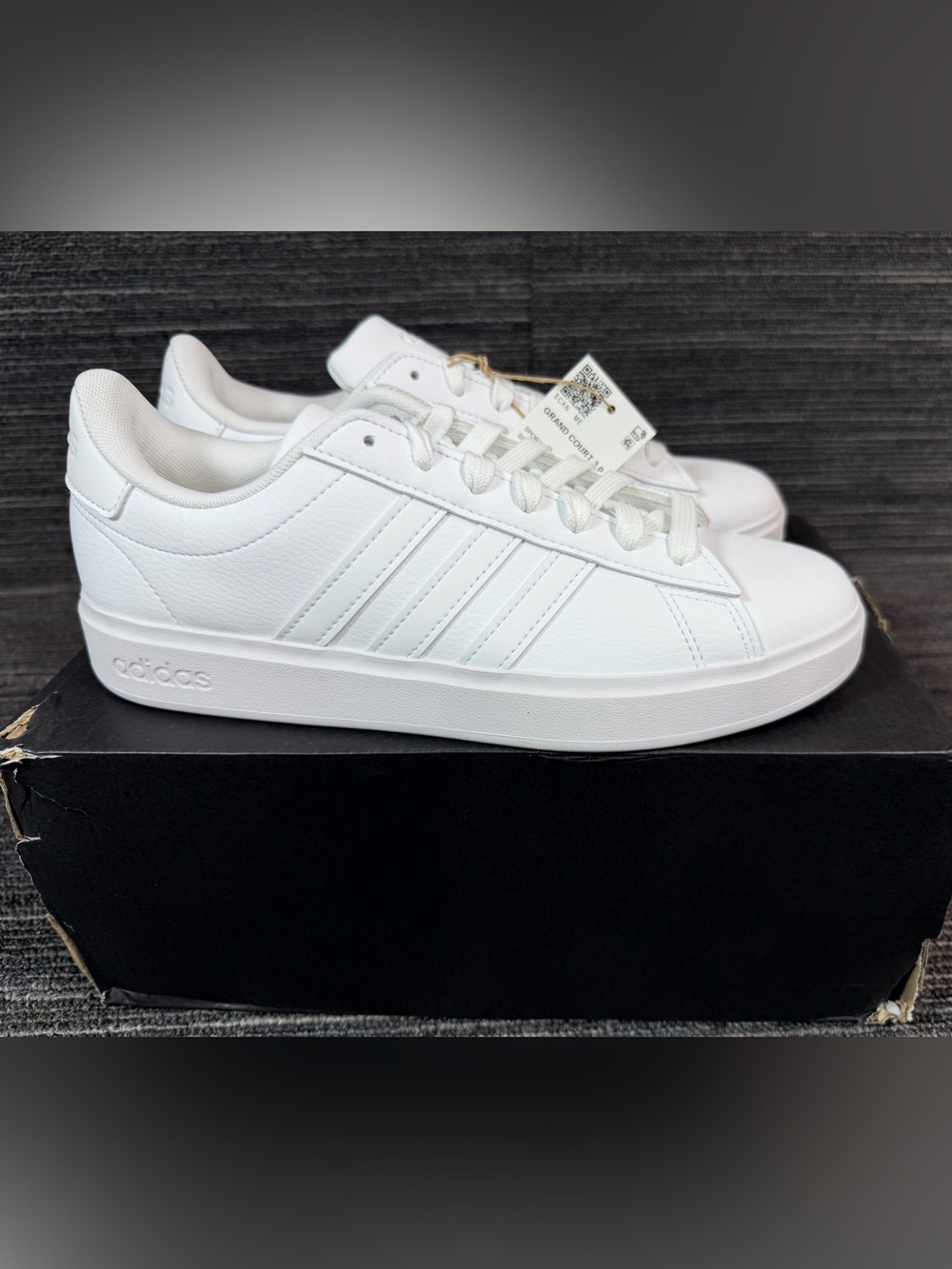 Adidas Grand Court 2.0 Triple White GW9197 Men’s 6.5 and 10.5 available New